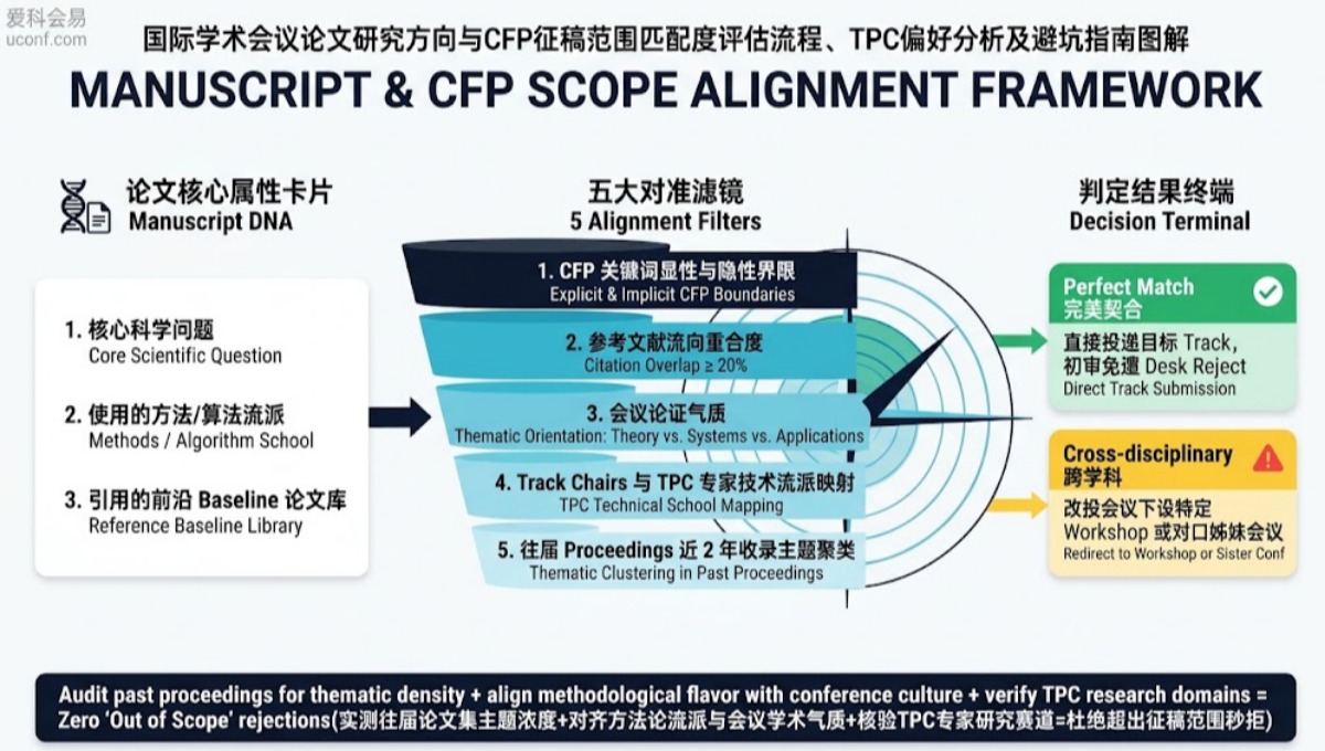 国际会议投稿前如何评估方向匹配度？CFP征稿范围与赛道精准核验指南